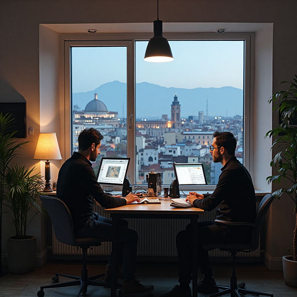 I fondatori di IntelliGenzia durante i primi anni dell'azienda