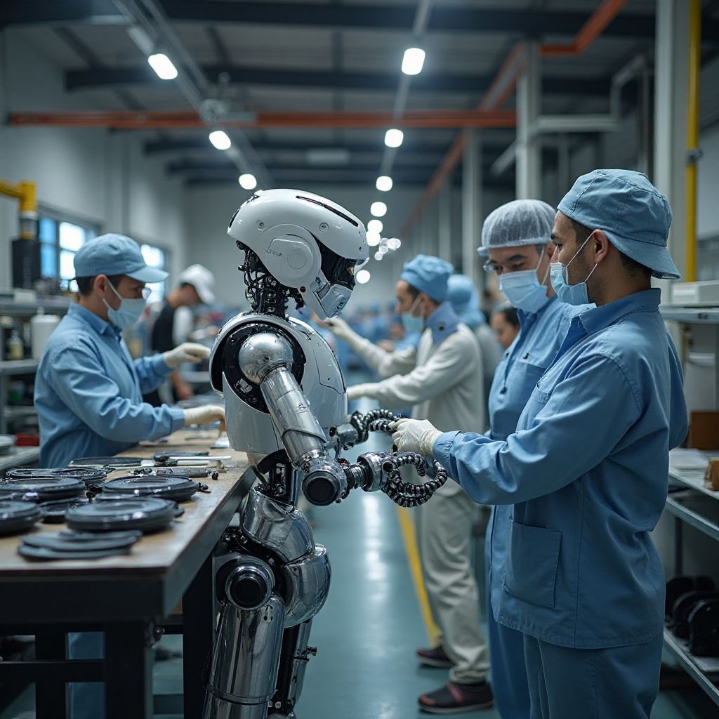 Sistema IA in funzione in una fabbrica italiana